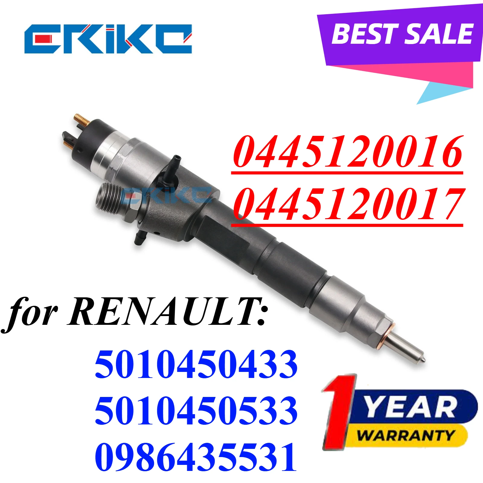 

0445120017 Auto Fuel Injector 0445120016 Engine Sprayer Nozzle 0986435531 For RENAULT 5010450433 5010450533