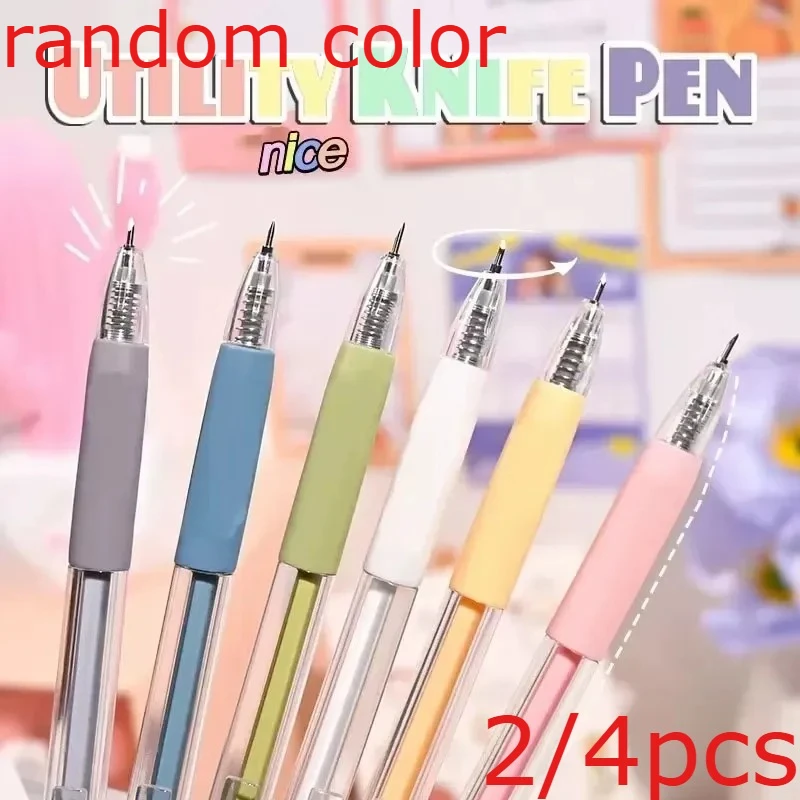 2/4 قطعة لون عشوائي المهنية الفن القلم سكّين متعدّد الاستخدامات الة قطع الورق ملصقات سكرابوكينغ قطع أداة اكسبرس صندوق القاطع المدرسة