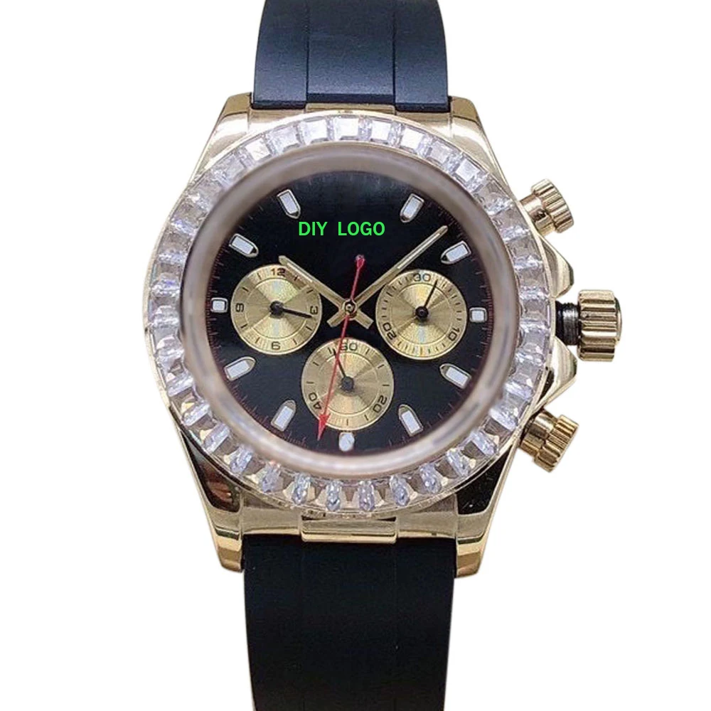 Customized Logo40mmhigh-end men's watch - Diamond watch mechanical movement, luxurious design, the best gift for men