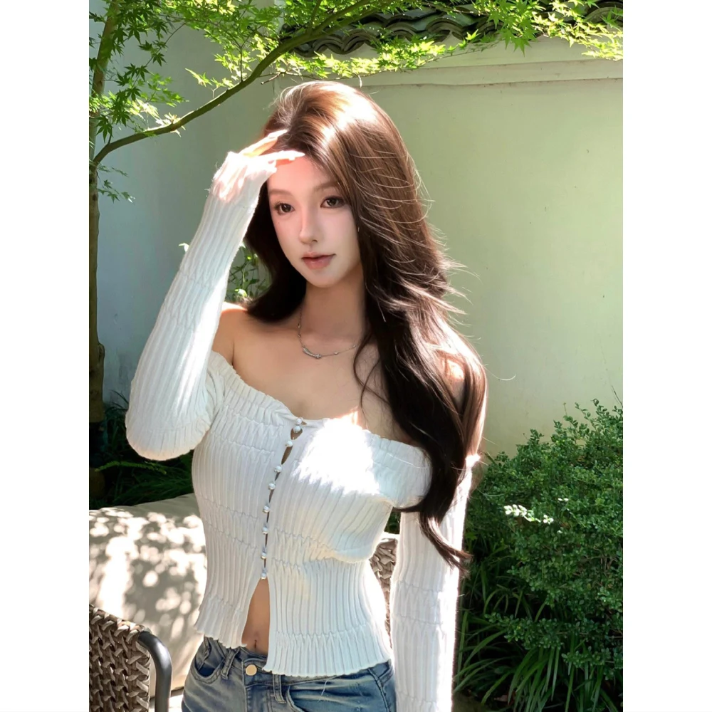 

Cardigans Normal Sweaters Womens Fall Crop Cowgirl High-End Lady Tonal Turtlenecks Graceful Baggy Social Checkered Asymmetric OL