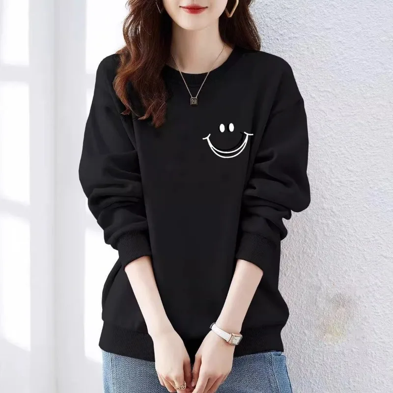 Office Lady Spring Autumn Round Neck Women\'s Clothing Pullover Lantern Long Sleeve Geometric Printing Casual Fashion Tops