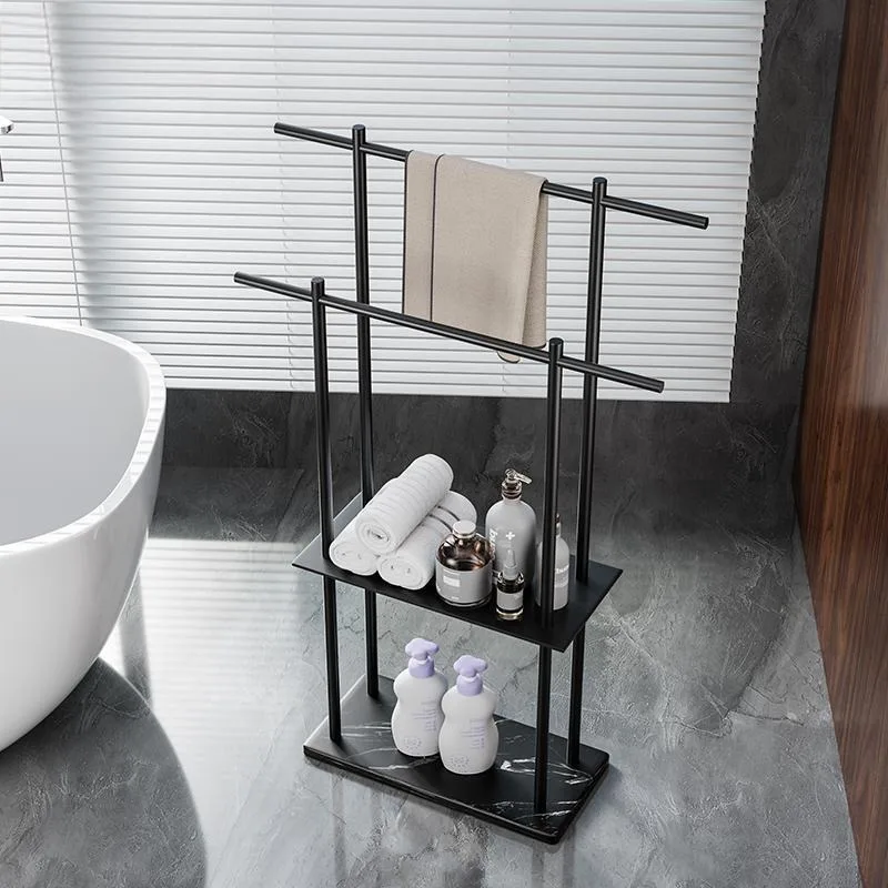 Bathroom Towel Rack Marble Towels Racks Modern Floor Towel Holder Metal Multipurpose Standing Towels Shelf Bathrooms Organizers