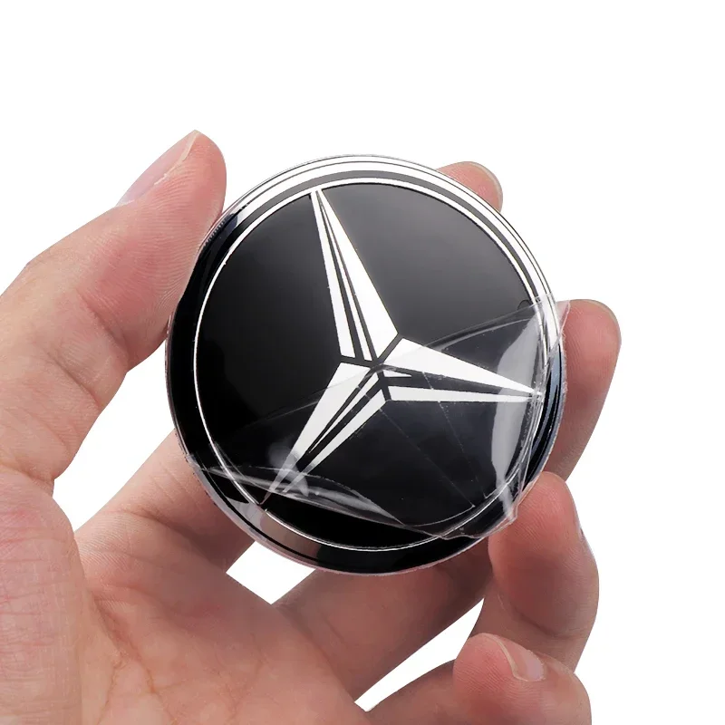 4Pcs 56/60/65MM Car Wheel Center Hub Caps Sticker Decor For Mercedes Benz AMG A B C D M S R G Class GLA GLB W124 W176 W204 W212