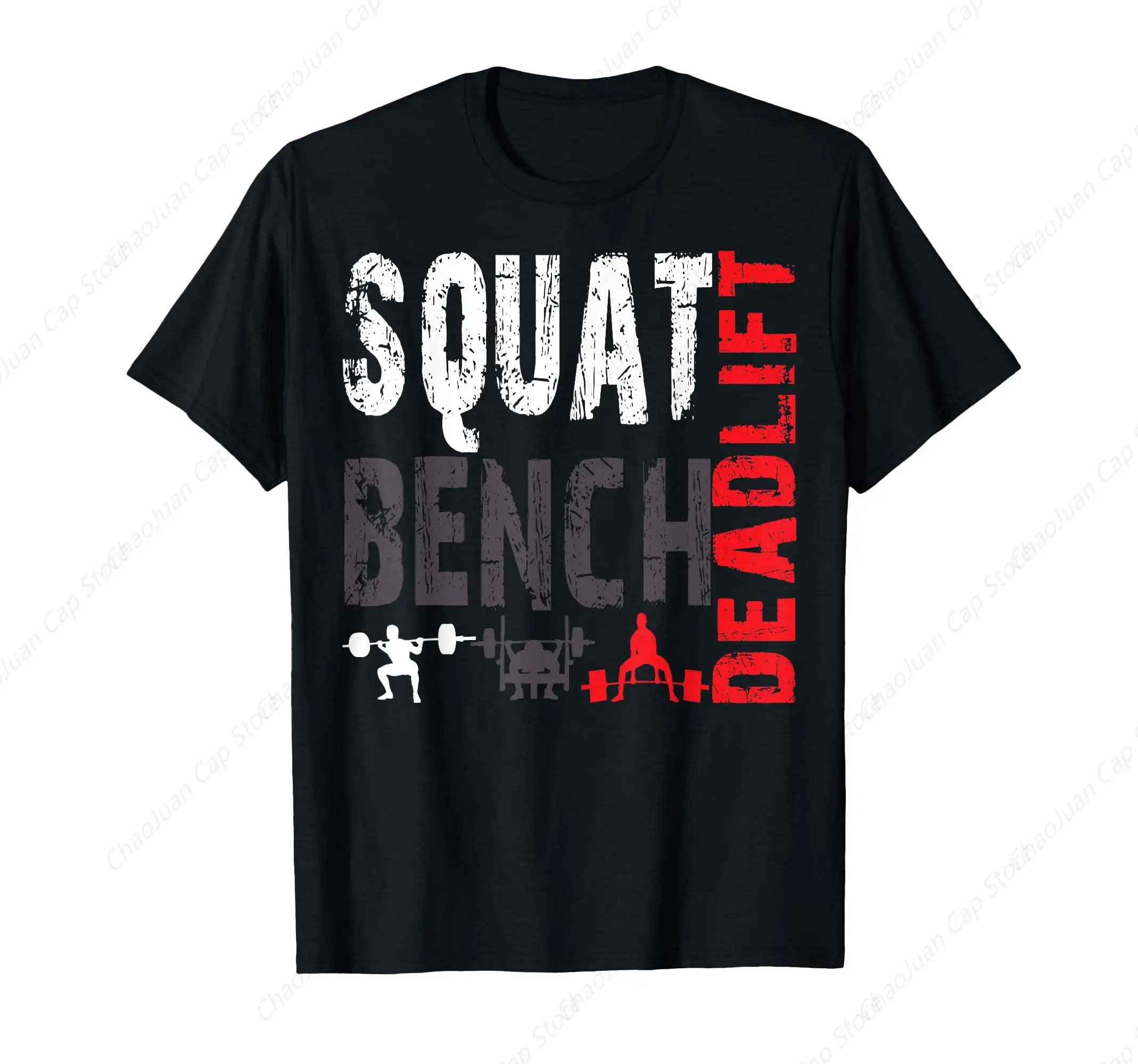 

Powerlifting “Squat, Bench, Deadlift” T - Shirt - Gym Workout Fitness Graphic Tee for Men Women, Ideal for Strength Training