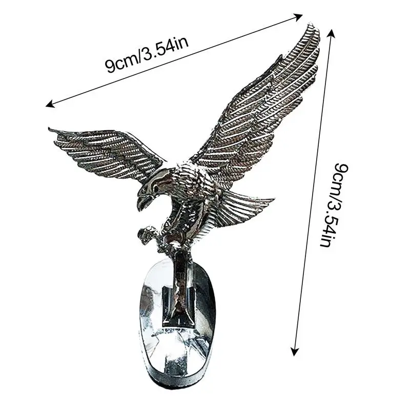 Car 3D Flying Eagle Emblem Creative Logo Hood Ornament Zinc Alloy Badge Stickers Chrome Decorati Car Exterior Accessories