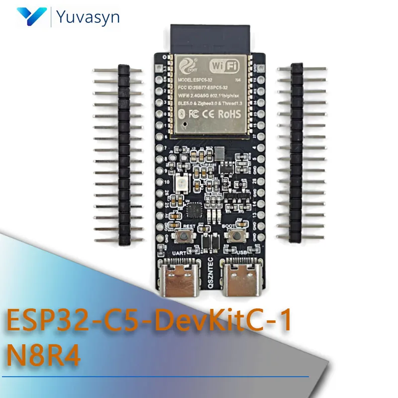 ESP32-C5-DevKitC-1 N8R8 2.4 GHz and 5 GHz dual-band Wi-Fi 6 with ESP32-C5-Wroom-1 module