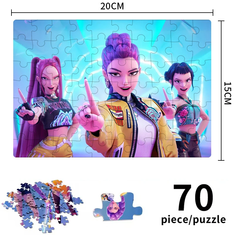 Puzzle 3D Kpop Demon Hunters Gra Planszowa Zabawki Rumi Mira Zoey Huntrix Puzzle z Wzorami Postaci Kolekcja Prezent dla Dzieci