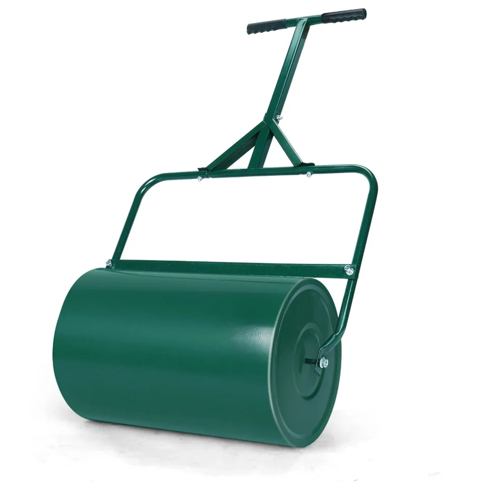 Heavy Duty Push Tow Garden Lawn Roller Steel Drum with Drain Plug 19.5in Roller