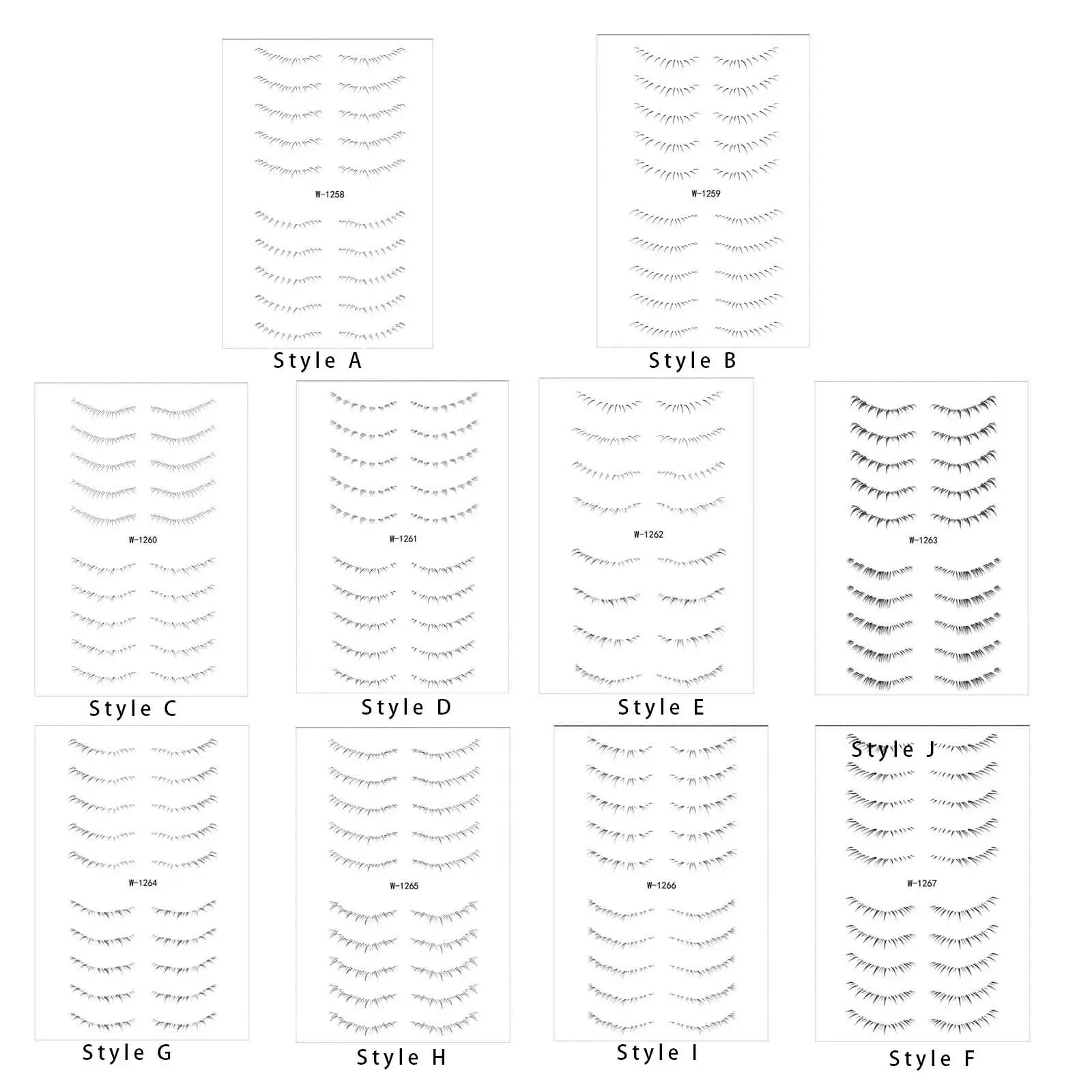 Lower Eyelash Stickers Make Up Tool, Realistic False Eyelashes Eyelash Extension Strips for Parties, Activities, Cosplay