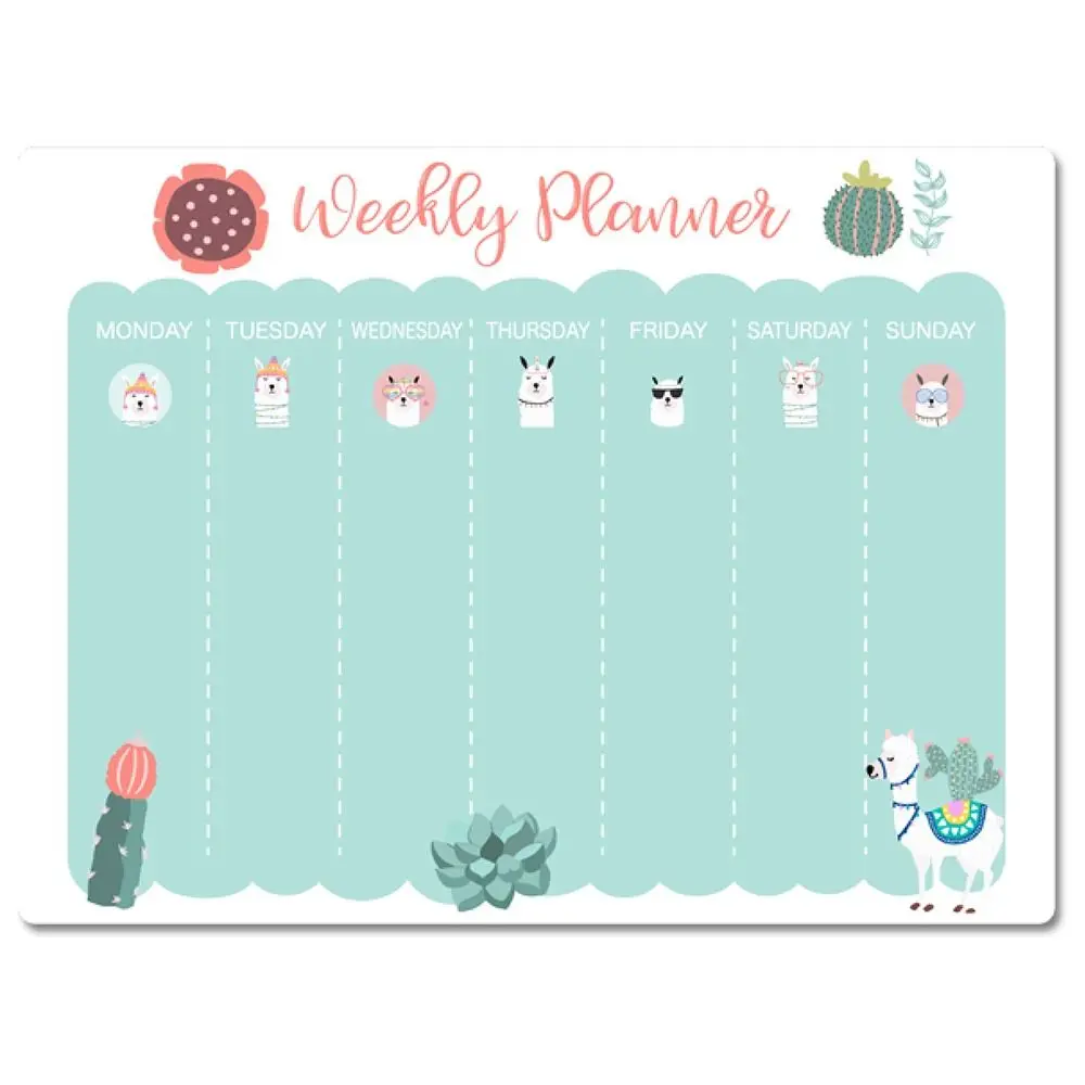 Week Daily Planner Magnetic Planner Sticker Grocery List Plan Notepad Magnetic Fridge Sticker Whiteboard TO DO LIST Office