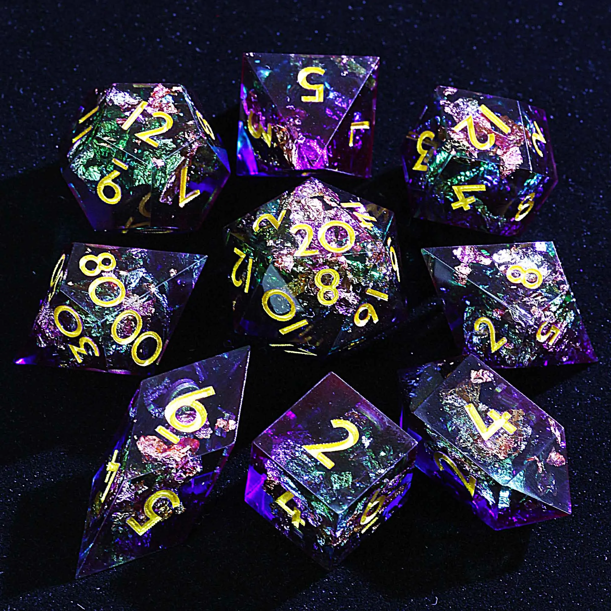 

Набор из многогранной смолы DnD Dice Trinity Foil Mirage