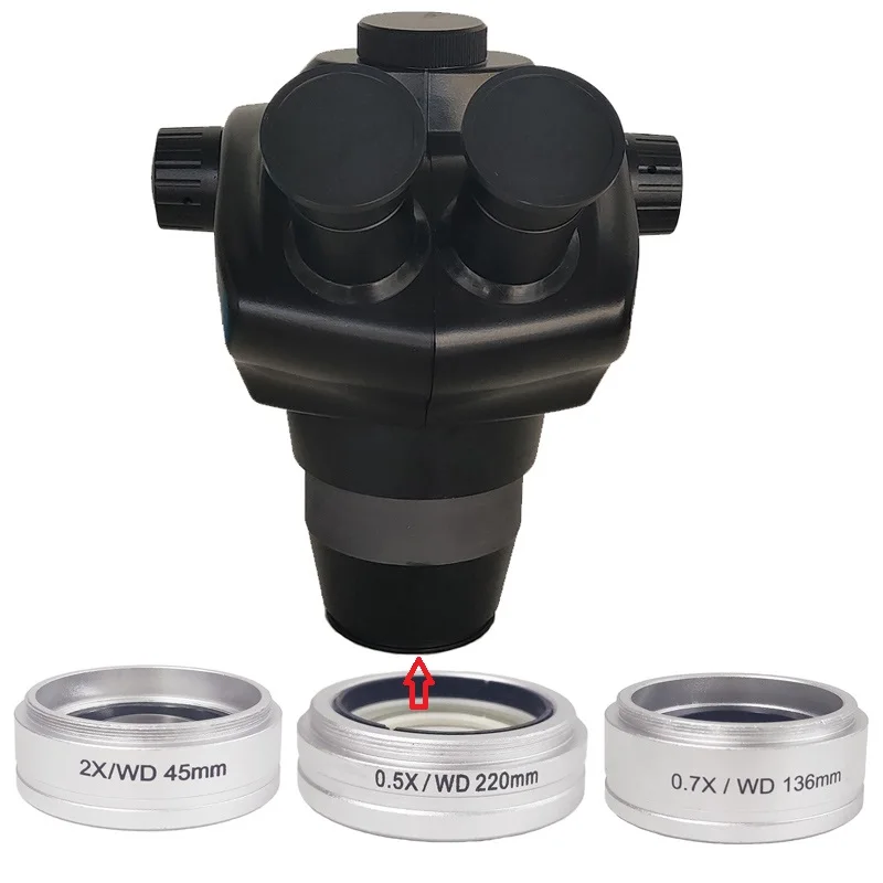 

0.5X 2X 0.7X Auxiliary Barlow Objective Lens For 8X-50X Trinocular Professional Soldering Stereo Microscope
