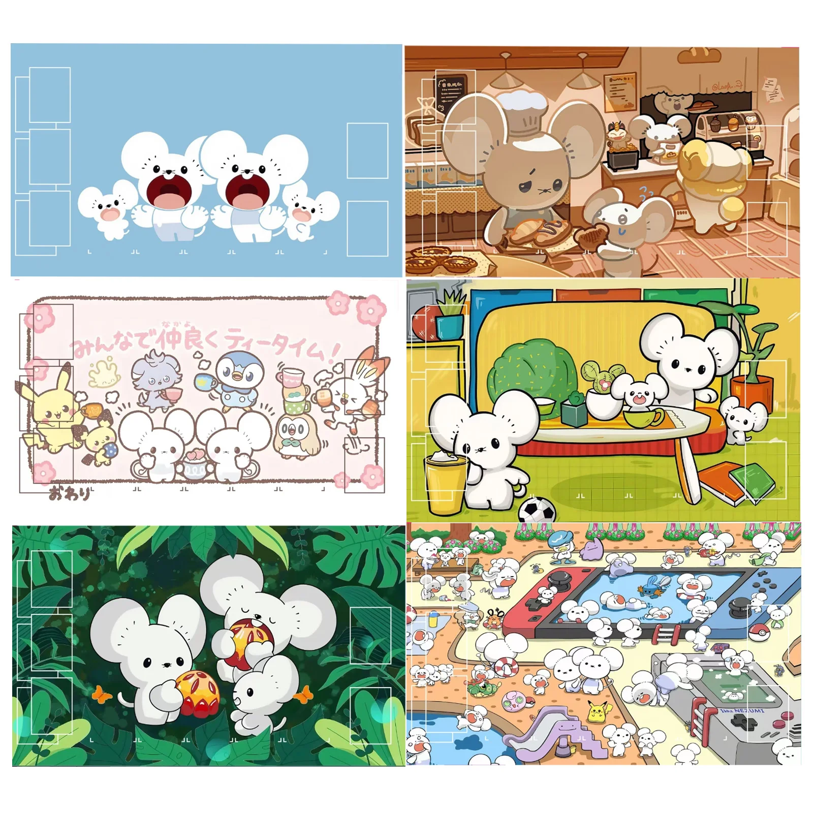 

600X350X2Mm Diy Ptcg Maushold Cute Card Battle Mat Ptcg Maushold для одного игрока Настольная игра Карточная боевая карта Аниме-карта в подарок