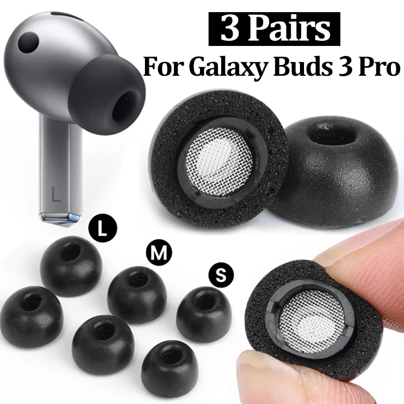 1-3Pairs Memory Foam Eartips for Samsung Galaxy Buds 3 Pro Eartips Noise Reduction Earplugs Soft Anti-Slip Earbuds Ear Tips