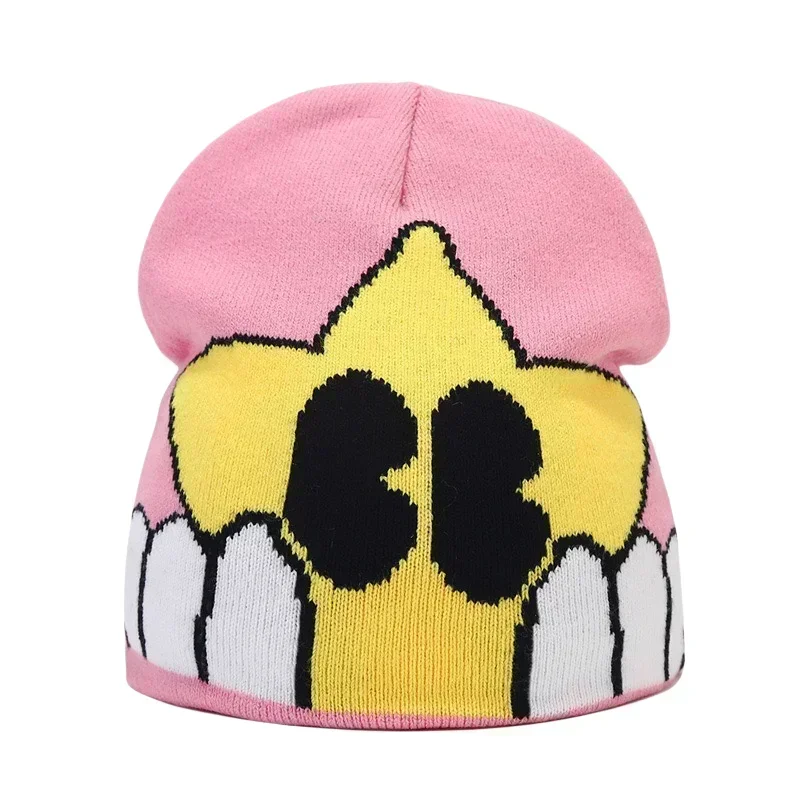 Cartoon Knitted Beanies Hat Female Y2K Bonnet Autumn Outdoor Winter Warm Cap Women Men Wool Hats Girls Autumn Cycling Windproof