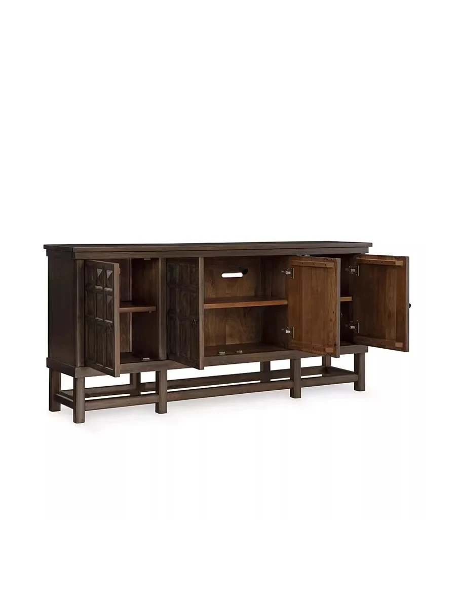 American Retro Solid Wood Sideboard Restaurant Storage Cabinet Designer Model Kitchen Locker