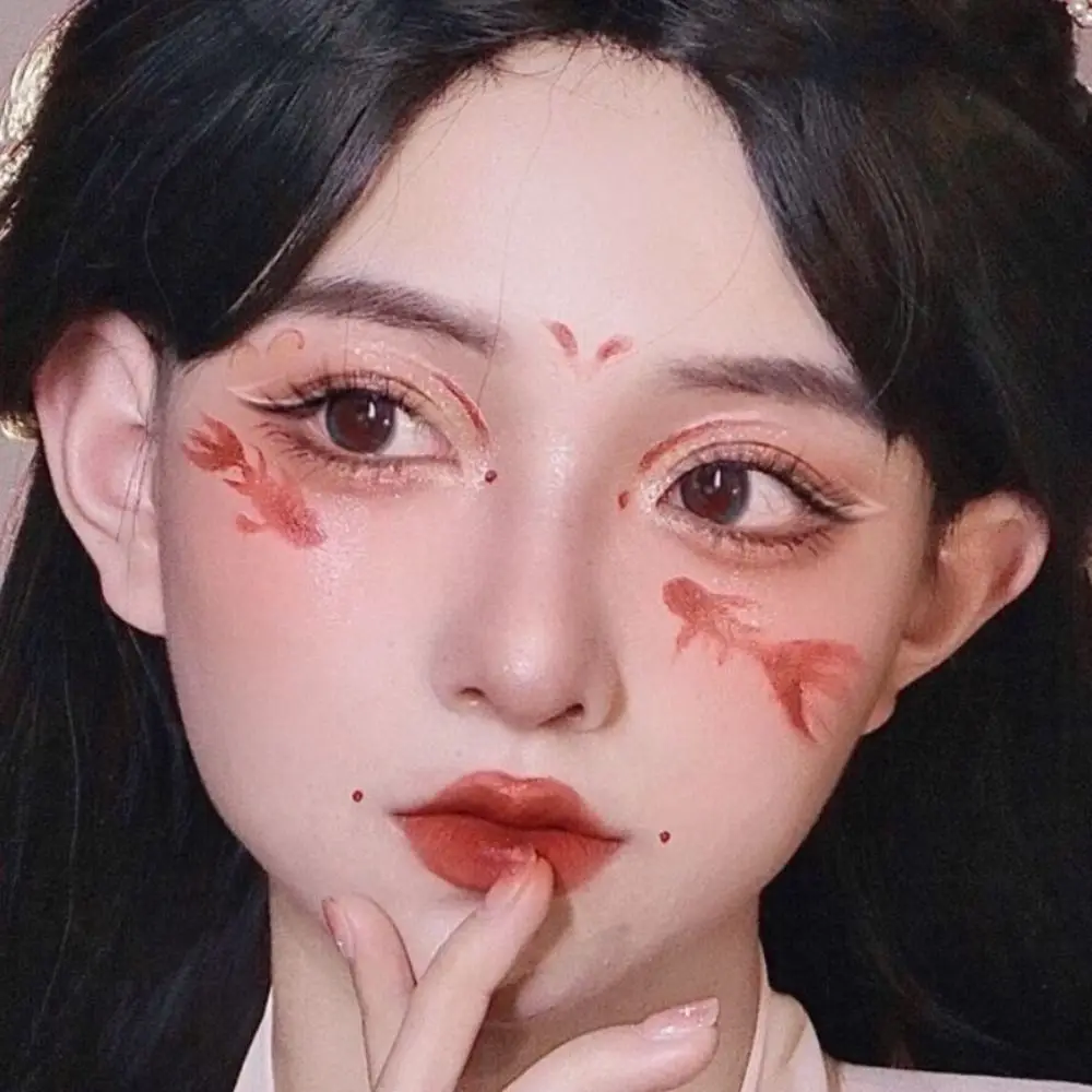 Waterproof New Year Makeup Stickers Body Art Long Lasting New Year Face Tattoo Cute Disposable Cheek Temporary Tattoo