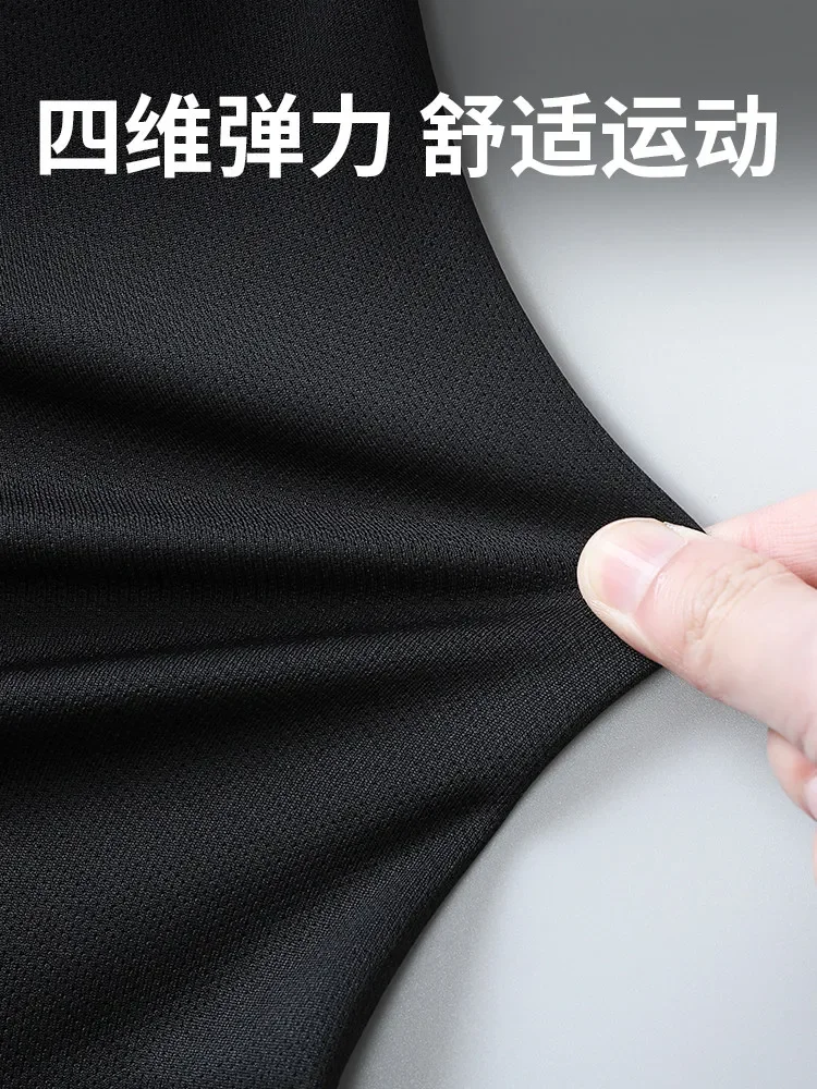Men's Sportswear 2026 New Design Summer Ice Silk Fitness T-shirt for Running Short Sleeve Badminton Suit - view 4