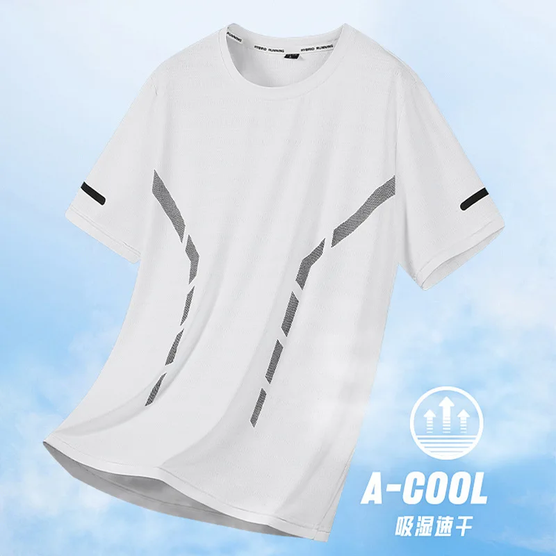 2024 Breathable one piece Men's Short Sleeve T Shirt Compression Fitness Shirt Outdoor Tennis Training Quick-dry Clothing