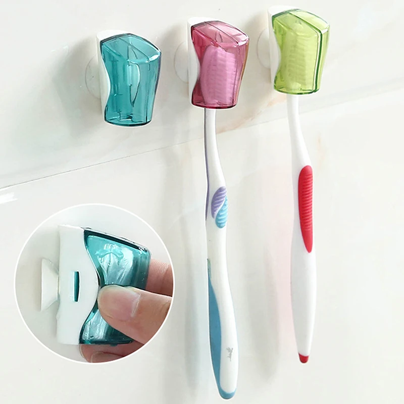 1PC Bathroom Suction Cup Wall Mount Toothbrush Holder Travel Storage Toothbrush Head Covers Toothbrush Dustproof Protector Cap