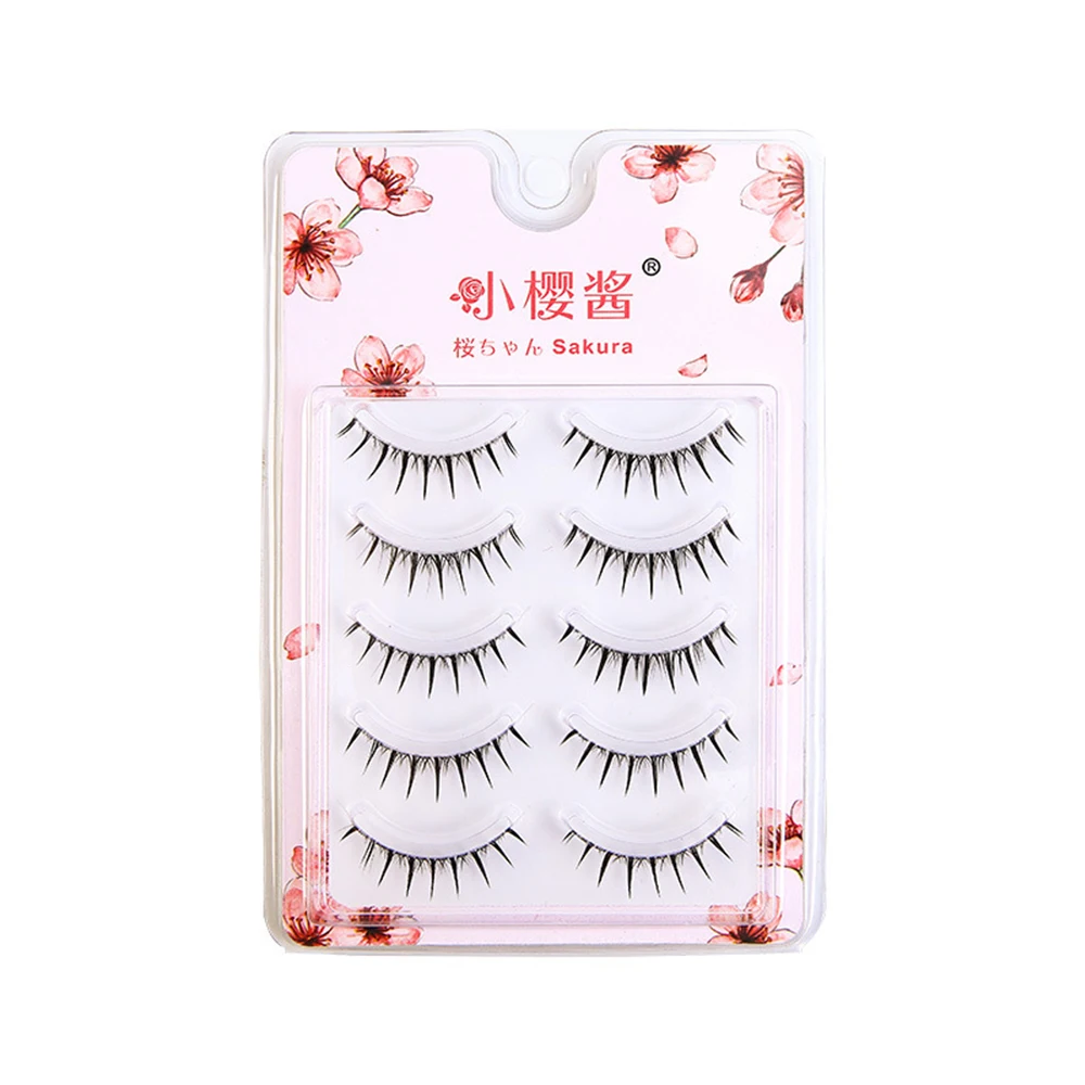 5 Pairs Little Devil Eyelashes Natural Lashes Fairy False Eyelashes Lolita Long Crossed Fake Eyelash Big Eyes Eyelashes