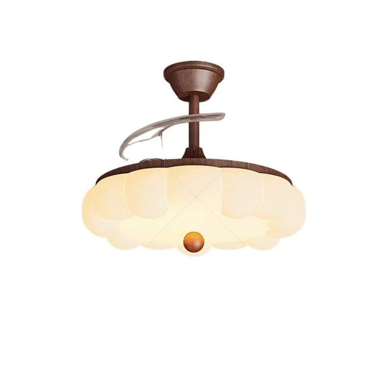 

Bedroom invisible fan light silent medieval French cream wind 2025 new dining room ceiling fan light