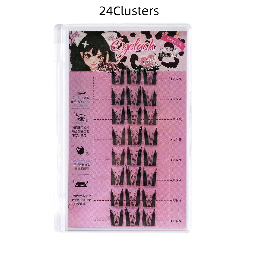 Lashes Extension Cluster ขนตาปลอม DIY Fluffy ขนตาปลอมยาวนานหวาน Segmented Eyelashes Bundle