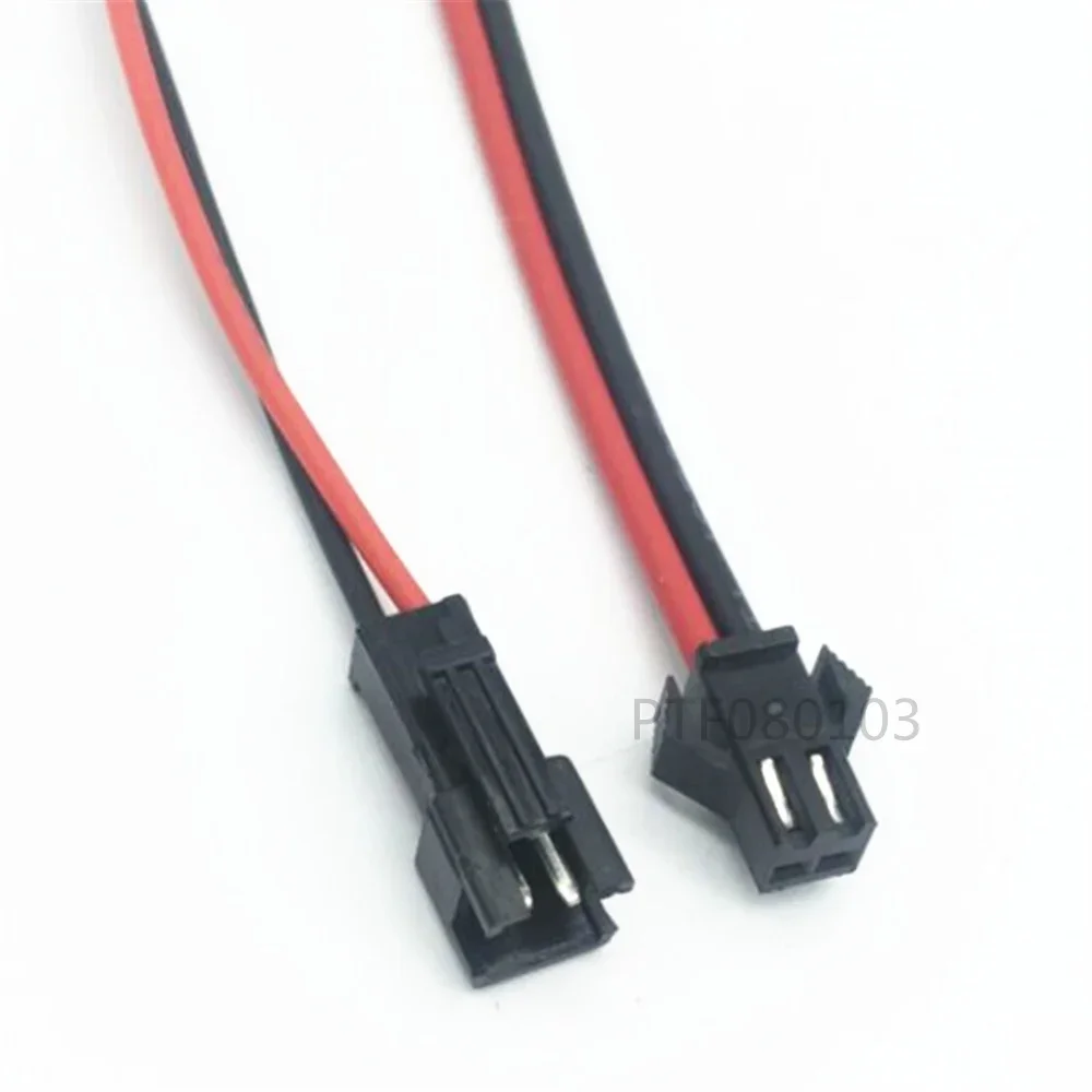 50 Pairs/lot Terminals Connector 2pin Cable 10cm JST Terminals Red Black Wire Male Female Plug Led SMP Electronic Jack Cable