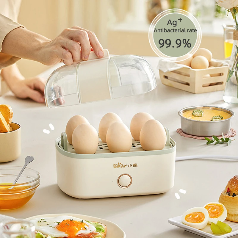 Hervidor eléctrico de huevos para 6 huevos, Mini máquina de desayuno, vaporizador portátil, calentador de alimentos, 200W