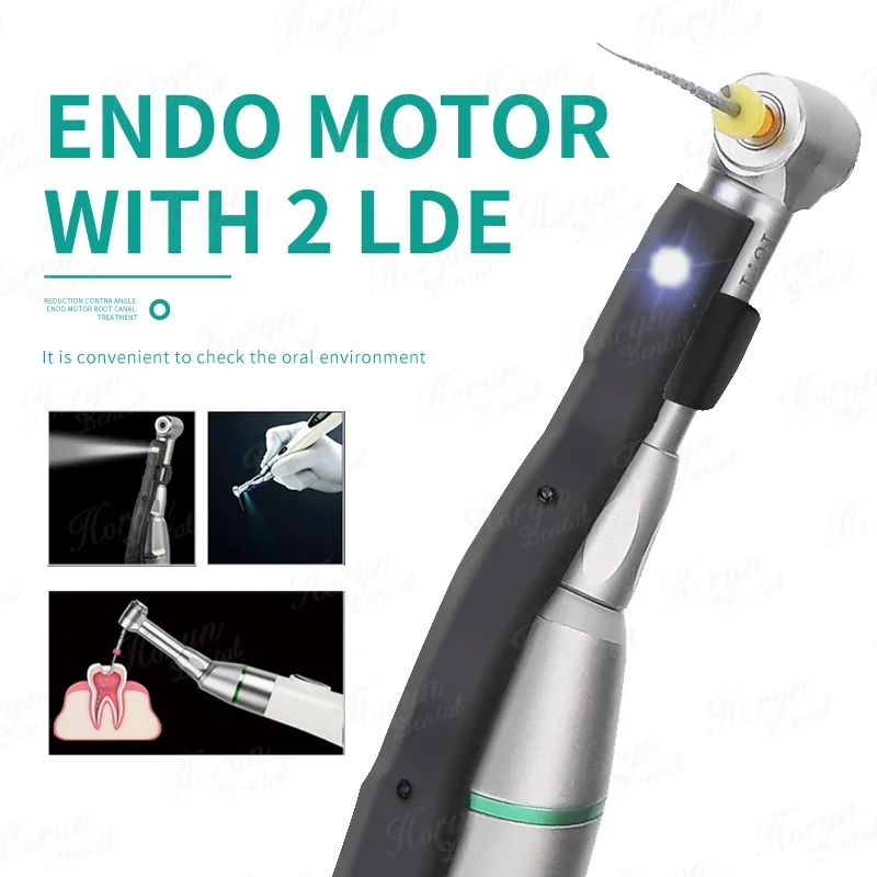 Dentista den tal sem fio mini 16:1 redução contra ângulo e-conect led endo motor tratamento de canal radicular