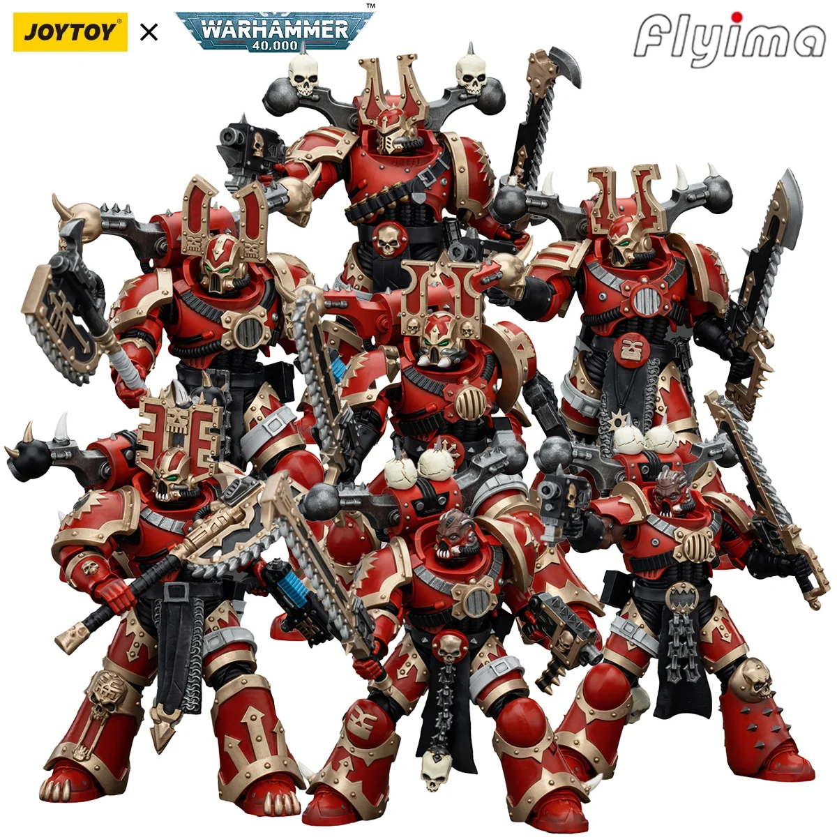 JOYTOY Warhammer 40,000 1/18 Action Figures World Eaters Khorne Berzerker 7PCS Anime Military Model