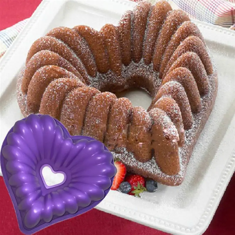 Love Heart Shape Cake Mold Silicone Freezing and Baking Pastry Molds Mousse Bread Mould Bakeware DIY Non-Stick Cake Pan