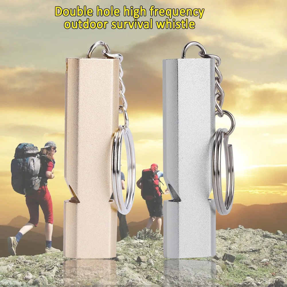 120db Outdoor Survival SOS Whistle With Great Airflow Double Hole CNC Machined Lightweight Polishing Camping Equipment