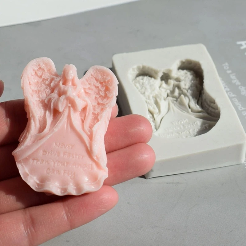 Pray Angel Wings Portrait Cake Silicone Mold Epoxy Resin DIY Ornaments Making Candle Soap Resin Clay Home Decorations