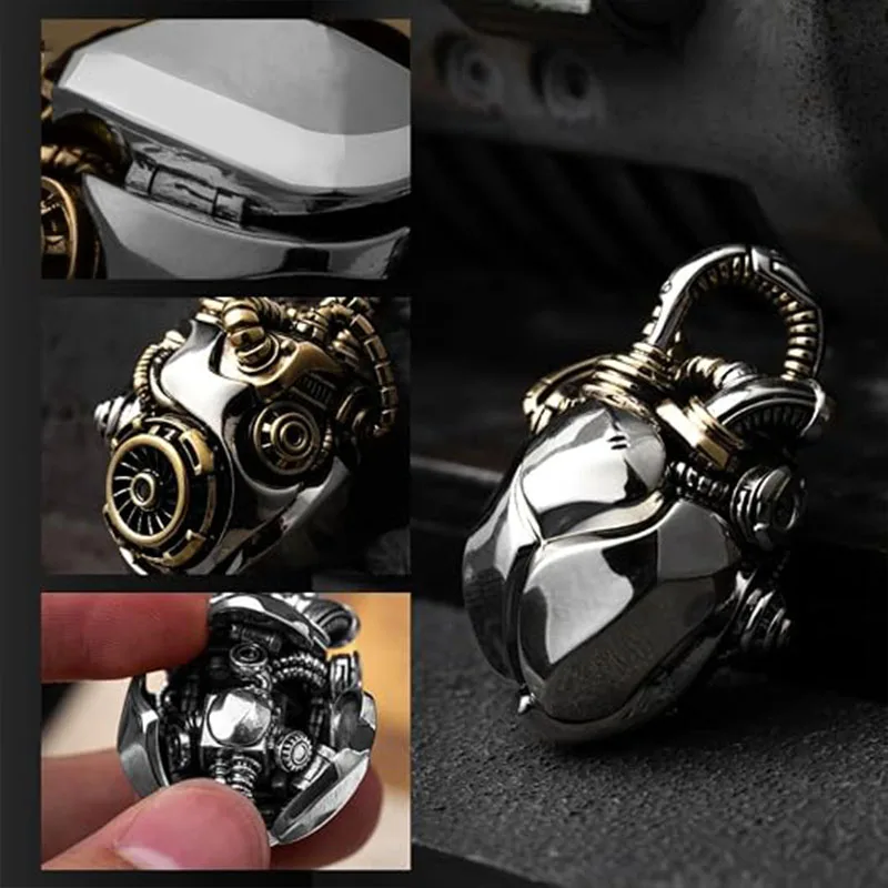 2026 Mechanical Magnet Heart Pendant Necklace Beating Heart Brass Crafts Jewelry Steampunk Halloween Fidget Gift For Men Women
