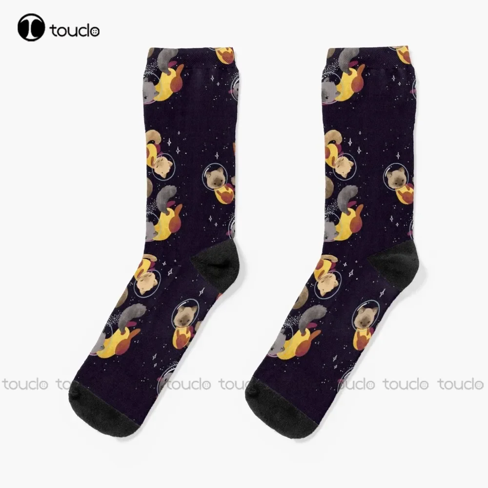 Space Cats Socks Football Socks Youth Boys Personalized Custom Unisex Adult Teen Youth Socks 360° Digital Print Fashion New