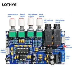 PT2399 wzmacniacz mikrofonowy płyta Karaoke płyta pogłosowa Karaoke OK wzmacniacz cyfrowy moduł podwójny AC12V elektroniczny DIY PCB