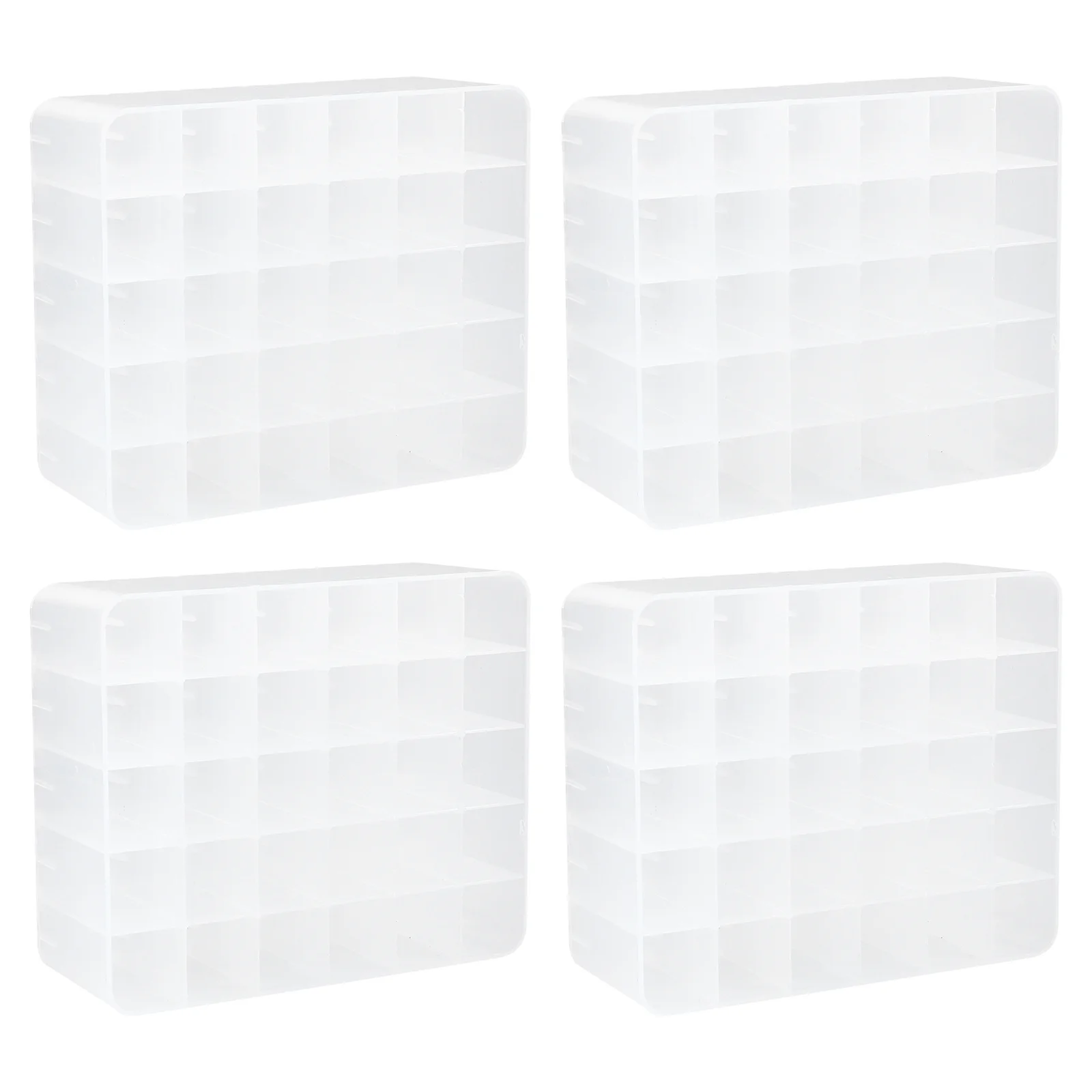 

4Pcs Pen Storage Box Heavy Duty Plastic Desktop Pen Holder 30 Compartments Stationery Organizer for Office School