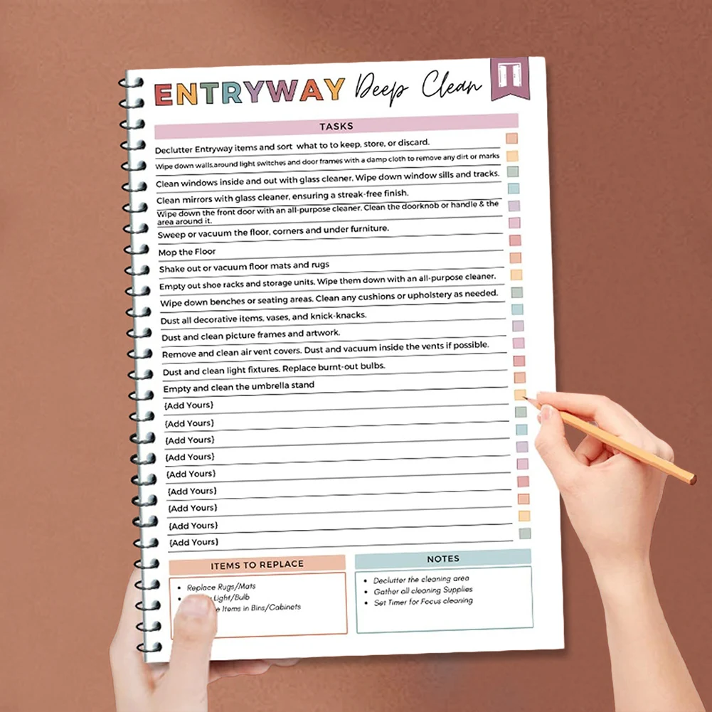 Cleaning Plan Schedule Cleaning Schedule and Checklist Organizer Chore Chart Notebook for Home Family Cleaning Tasks
