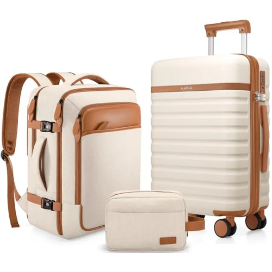 

Luggage Sets 3 Pcs, Carry On Luggage 20In With Spinner Wheels, PC Hardside Suitcase Set with TSA Lock, Durable Carry On Suitcas