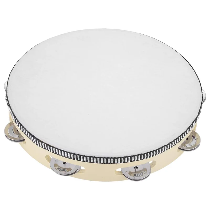 Musical TambourineTambourine for Adults 10 Inch Hand Held Drum Bell Metal Jingles Percussion Gift Musical Educational Instrument