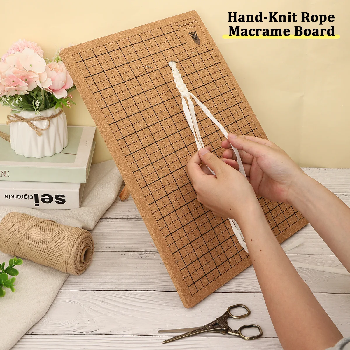 Double Side Macrame Board Grided Cork Board 18X18cm/28X38cm For Bracelet Project Jewelry Making Hand Kniting Work DIY Craft view 2
