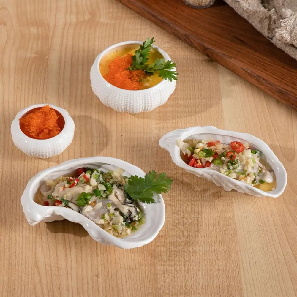 Japanese Cuisine Ceramic Oyster Plate Exquisite Irregular Storage Dish Multi-Function Reusable Sushi Sashimi Plate Home