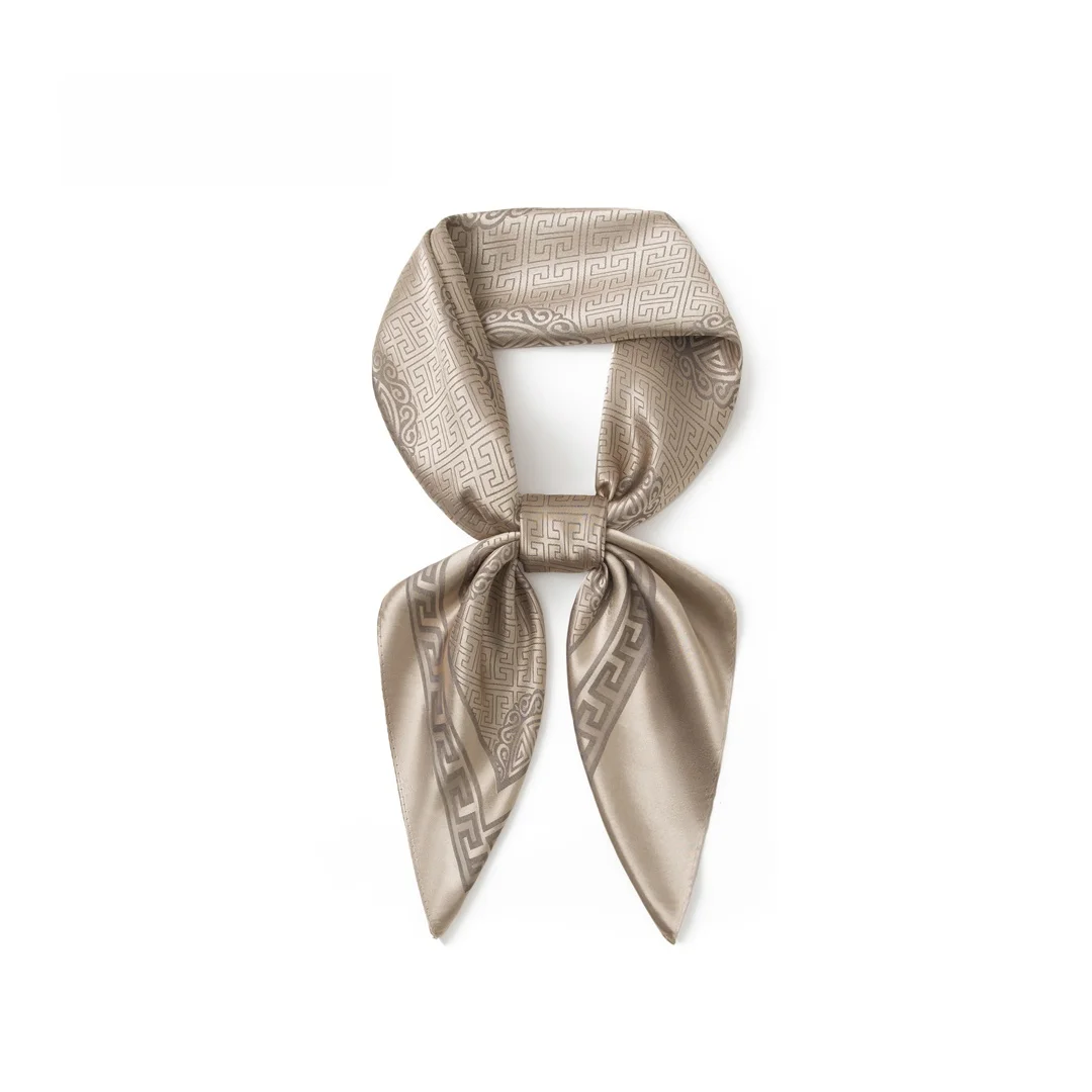 カーキシルクスカーフ男性用ビジネスネックプロテクションカジュアルファッションクラシックパターンマナーを強化多機能ポリエステル繊維