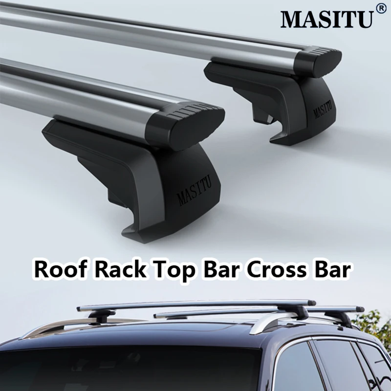 120cm Black And Silver Universal Car Roof Racks Wing Bar Auto Top Aluminum Alloy Load Rod Premium  Aerodynamic Overall Arc