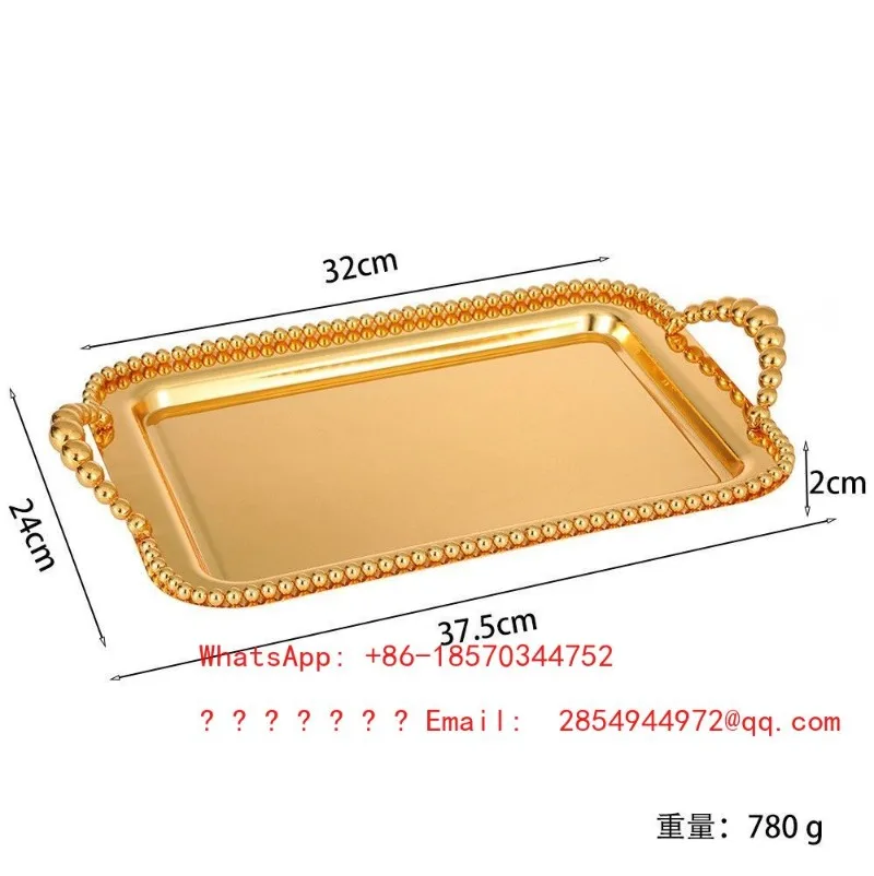 European Metal Serving Tray Luxury Fruit Snack Plate Creative Decorative Ornament for Home Hotel