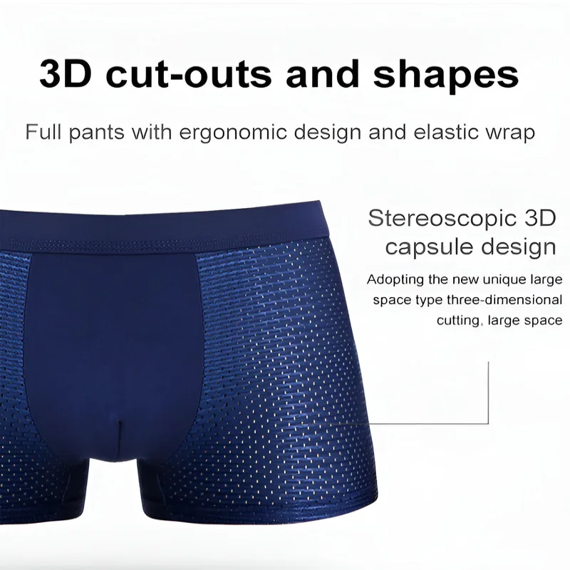 4PCSMen's Ice zijden mesh boxer