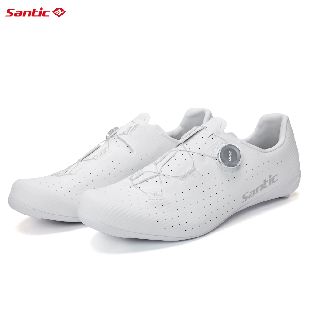 Santic Koolstofvezel Fietsschoenen Outdoor Slijtvaste Road Riding Sneakers Unisex Heren Dames Verstelbare Pro Racing Fietsschoen