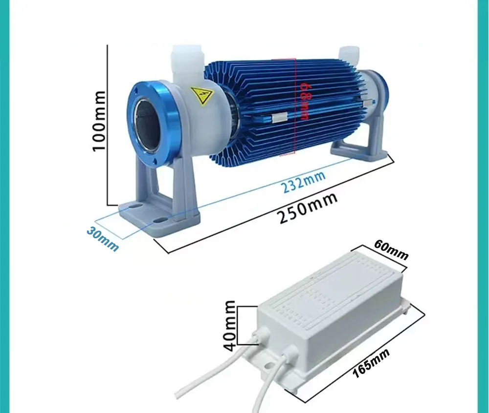 10G luftgekühlter Keramikrohr Ozongenerator Keramikrohr Ozongenerator Keramikrohr für Wassertilisator Reiniger Desinfektion – Detail 12