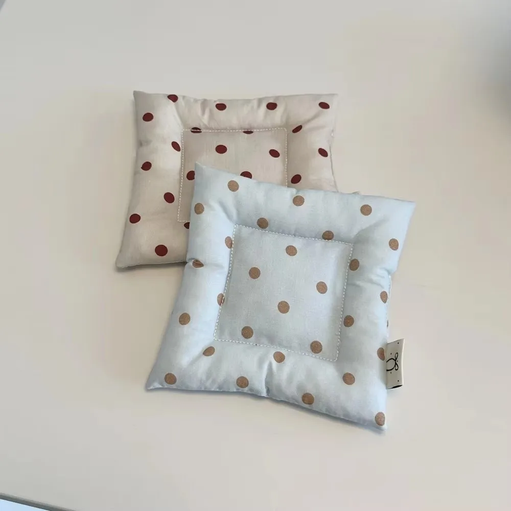 Simple Polka Dot Cotton Coasters Quilted Fabric Cup Mat Square Cream Color Desktop Decorative Cup Mat Home Decor Gifts